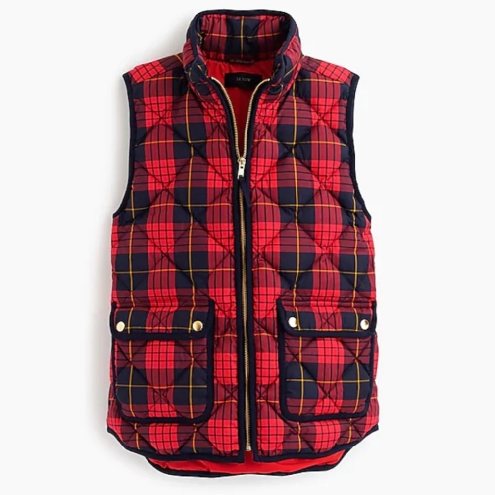 sale | j crew | excursion vest in tartan plaid - Picture 8 of 8